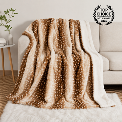 Viral Deer Print Fawn Plush Blanket