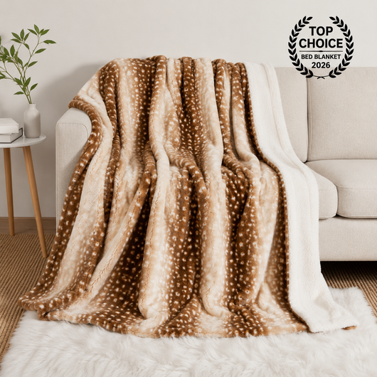 Viral Deer Print Fawn Plush Blanket