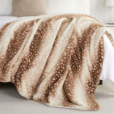 Viral Deer Print Fawn Plush Blanket