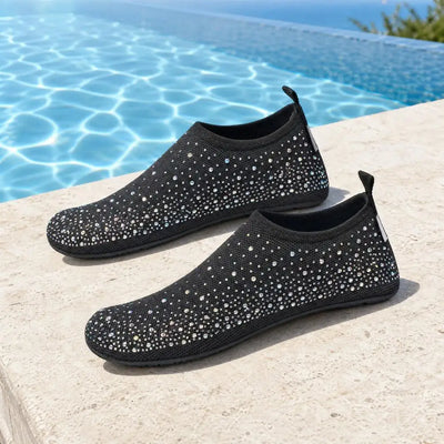 Rhinestone-Embellished Barefoot Water Shoes