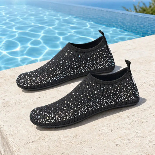 Rhinestone-Embellished Barefoot Water Shoes