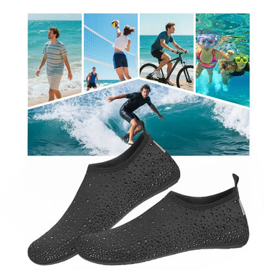Rhinestone-Embellished Barefoot Water Shoes