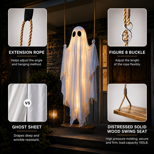 Hanging Swing Ghost Decoration
